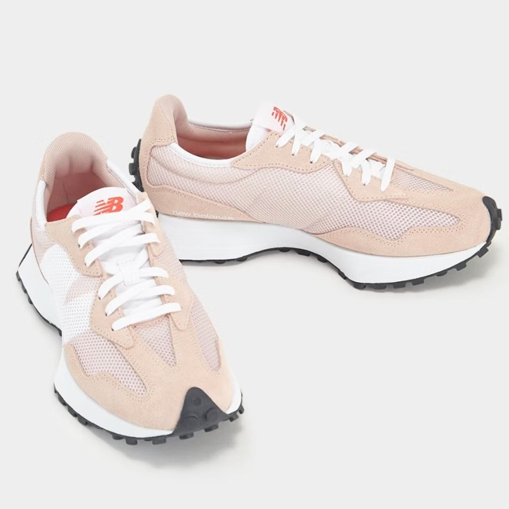 NEW BALANCE 327 Casual Women's Sneakers Shoes Powder Blush Rose White size 7 - Picture 4 of 12